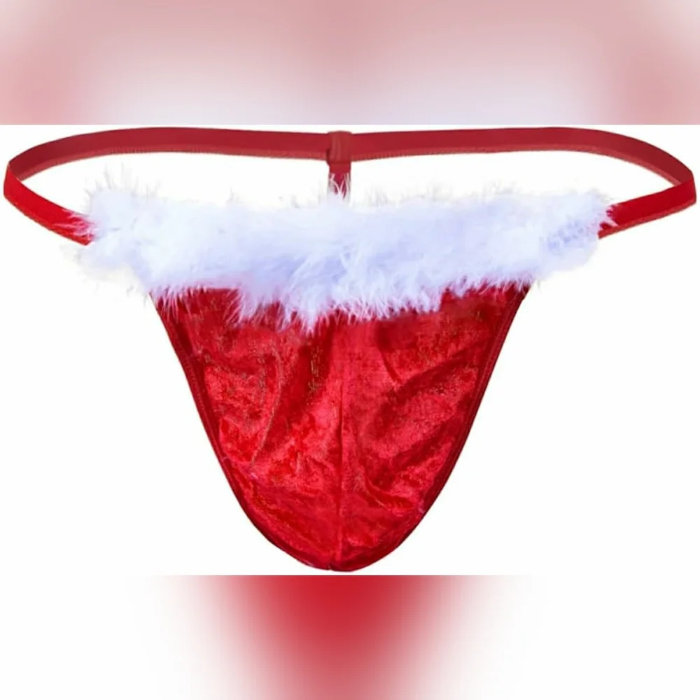 Christmas Red Santa Men's G String Thong T Back Underwear Large NWOT